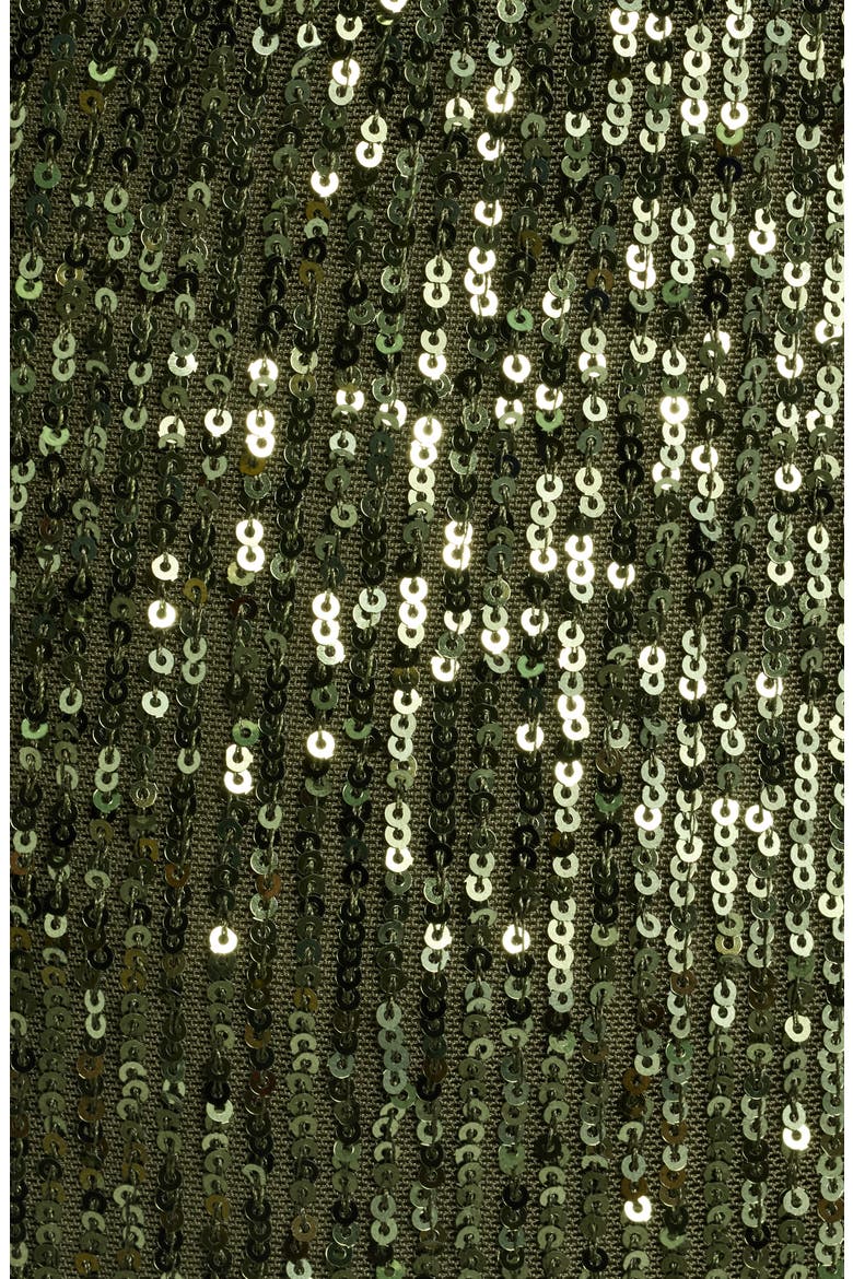 Sequin One-Shoulder Gown, Alternate, color, OLIVE