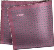 Eton Medallion & Paisley Reversible Silk Pocket Square