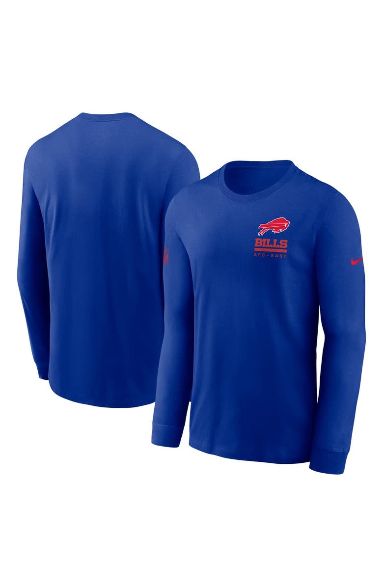 Nike Men's Nike Royal Buffalo Bills Sideline Performance Long Sleeve T-Shirt, Main, color, Royal