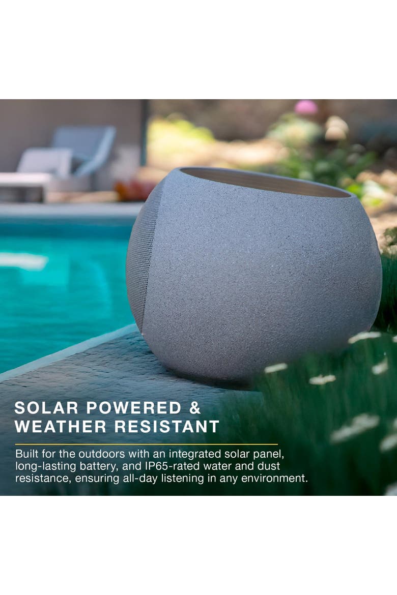 Zen Wireless Outdoor Bluetooth Solar Speaker, Alternate, color, Stone