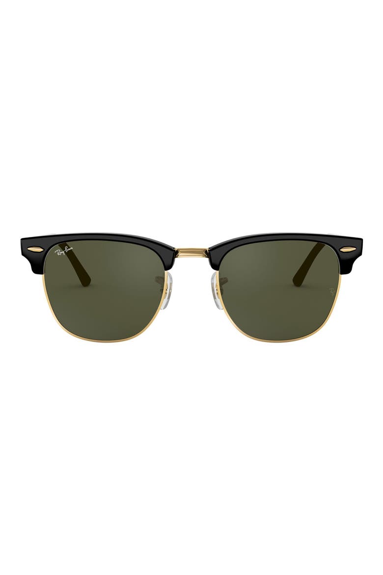 Clubmaster 51mm Square Sunglasses, Main, color, BLACK