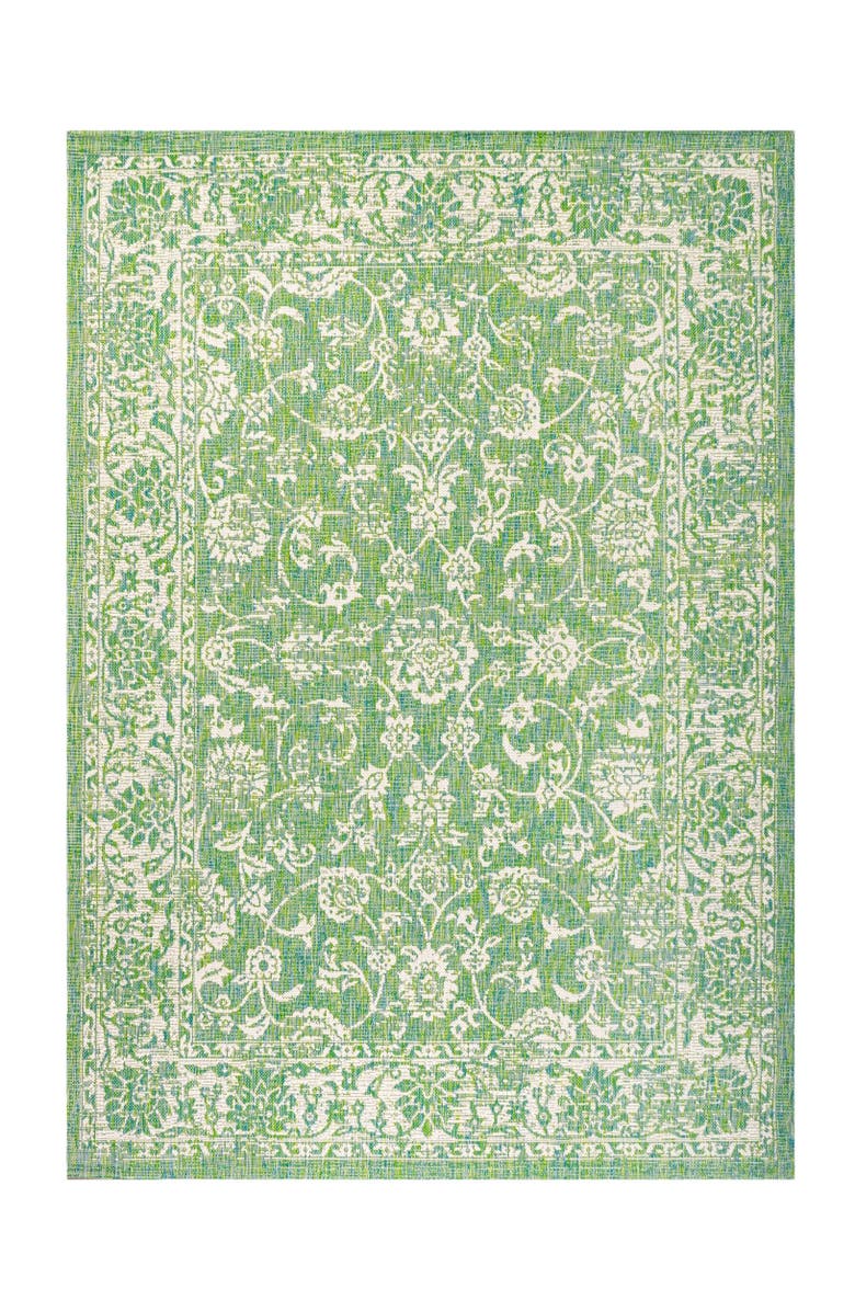 JONATHAN Y Tela Bohemian Textured Weave Floral Indoor/Outdoor Area Rug, Alternate, color, Cream/Green