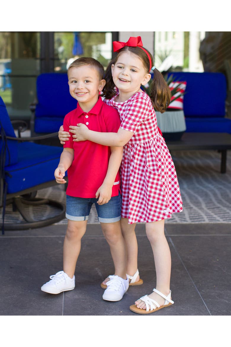 Boys Pique Short Sleeve Polo Shirt, Alternate, color, Red