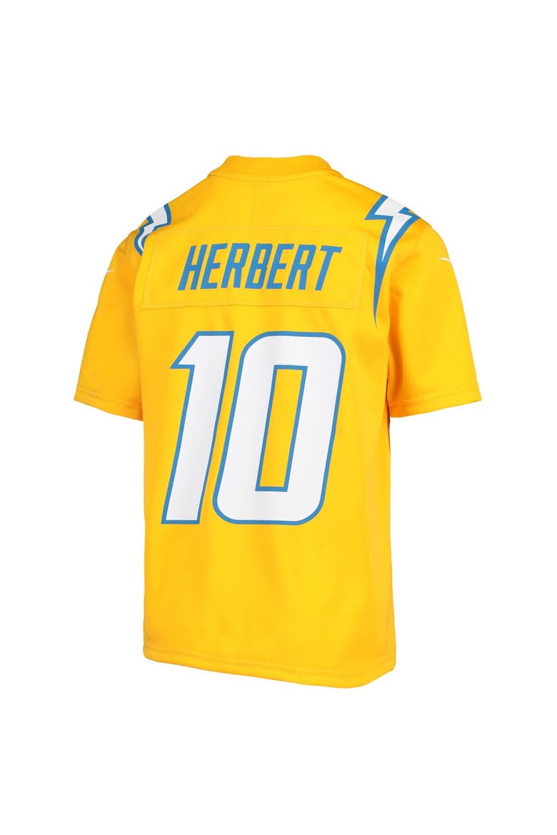 Youth Nike Justin Herbert Gold Los Angeles Chargers Inverted Team Game Jersey, Alternate, color, Gold