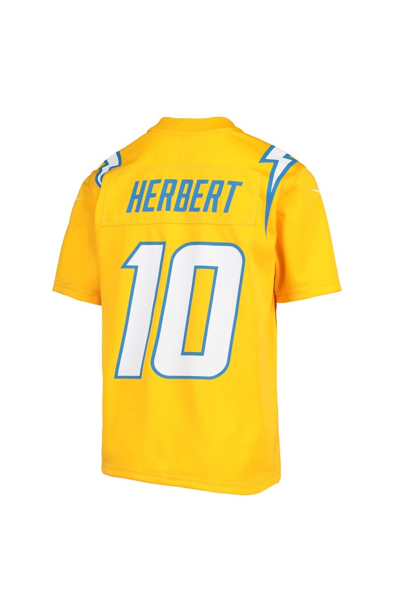 Nike Youth Nike Justin Herbert Gold Los Angeles Chargers Inverted Team Game Jersey, Alternate, color, Gold