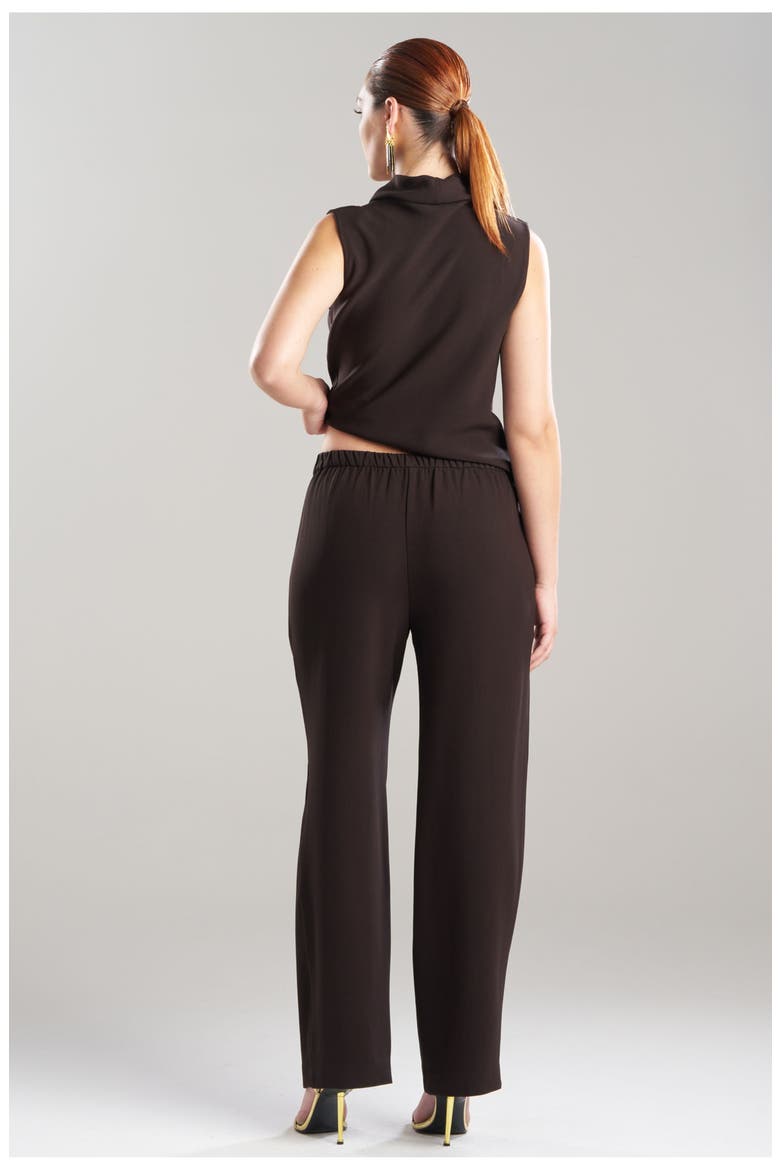 Stretch Crepe Pull On Straight Leg Pant, Alternate, color, Dk Chestnut