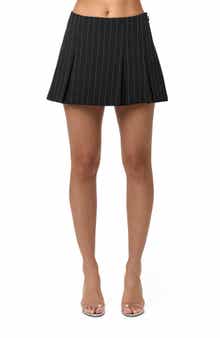 Pintstripe Pleated Minskirt