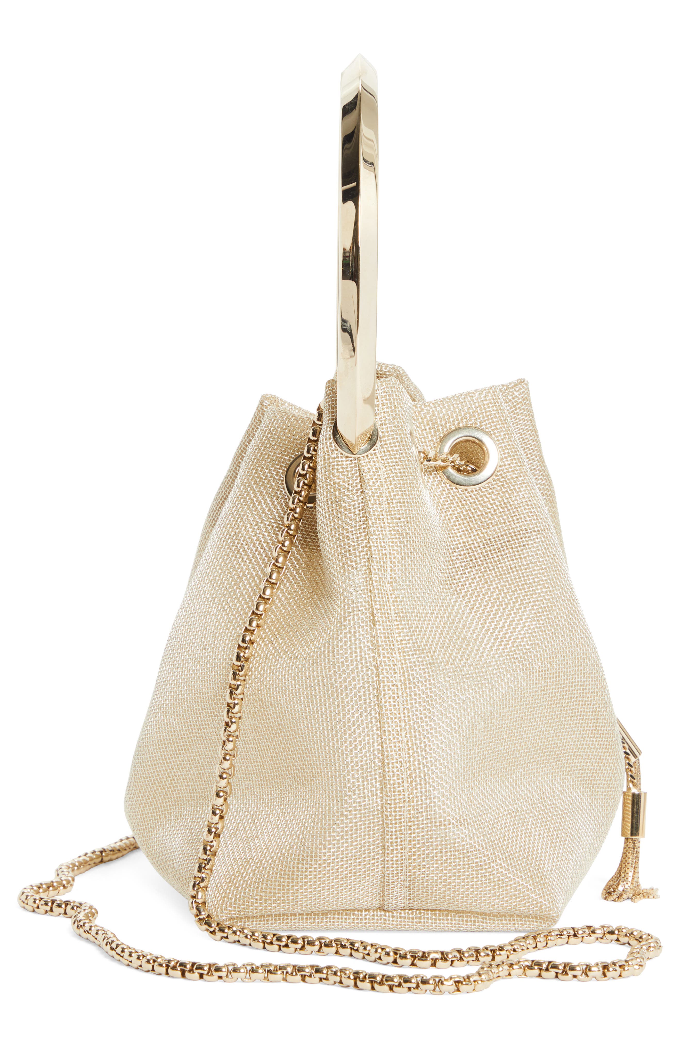 Jimmy Choo Bon Bon Metallic Mesh Top Handle Bag, Alternate, color, 