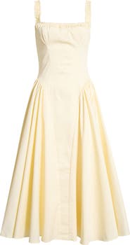 HOUSE OF CB Dorothy Stretch Pima Cotton Cocktail Midi Dress