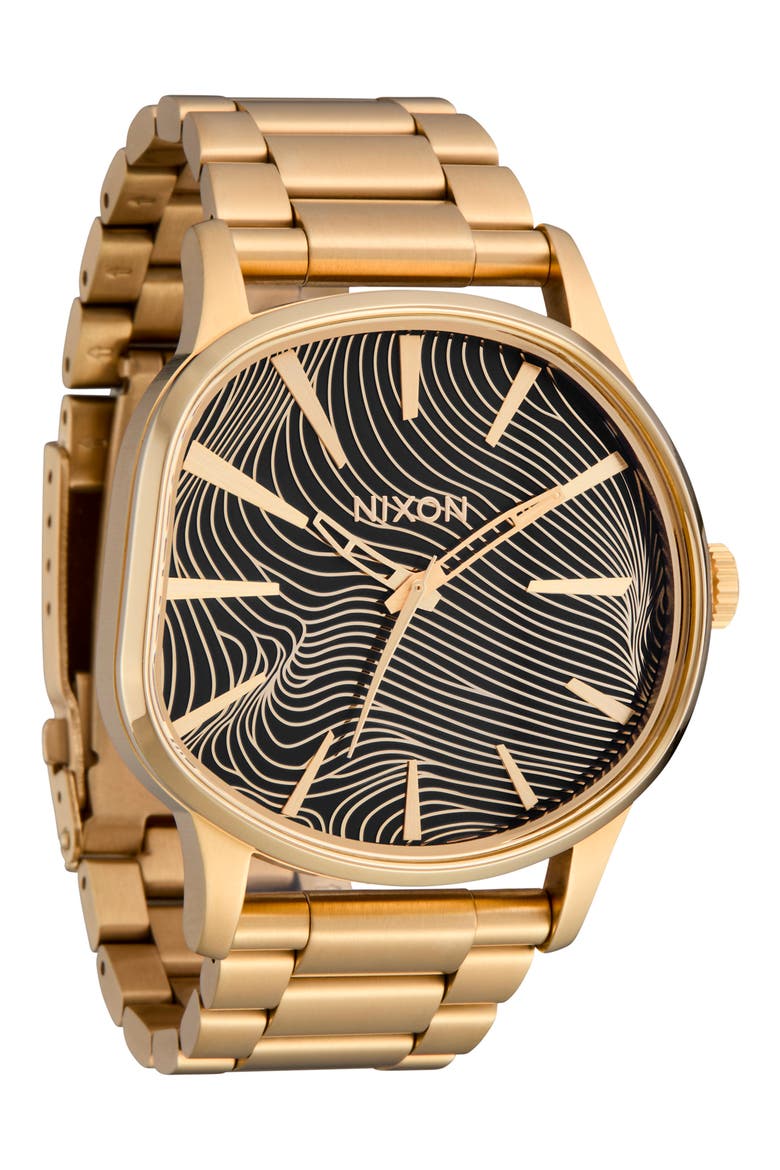 Sentry 4th Dimension Wobble Bracelet Watch, 42mm, Alternate, color, 4TH DIM GOLD/ BLACK