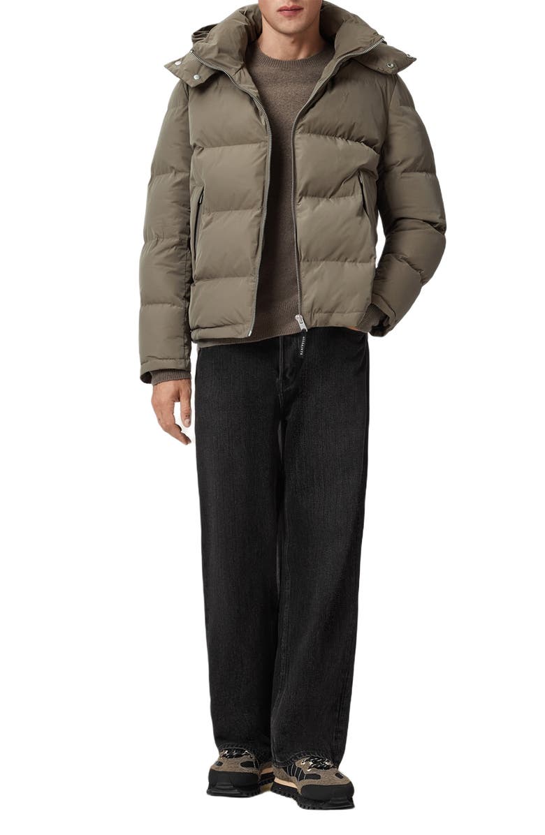 AllSaints Marlo Ramskull Puffer Jacket, Alternate, color, Gull Brown