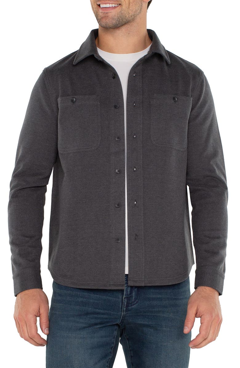 Liverpool Los Angeles Knit Button-Up Shirt, Main, color, 