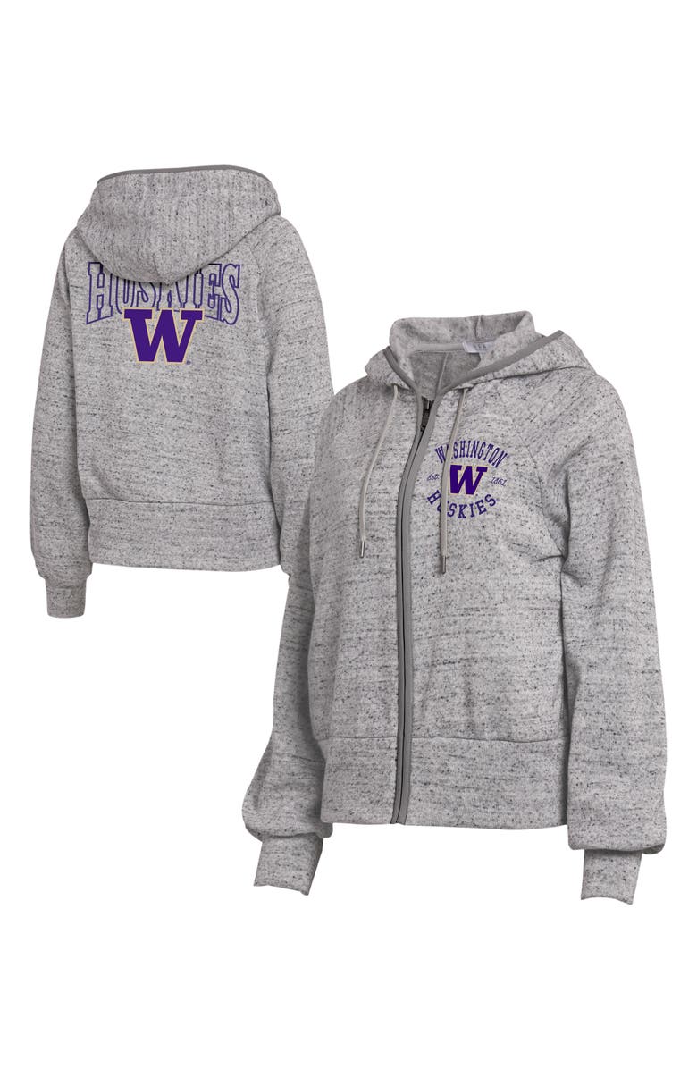 WEAR by Erin Andrews College Football Speckled Fleece Zip-Up Hoodie, Alternate, color, 