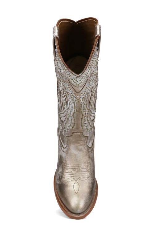 Frye Shelby Studded Western Boot In Gold