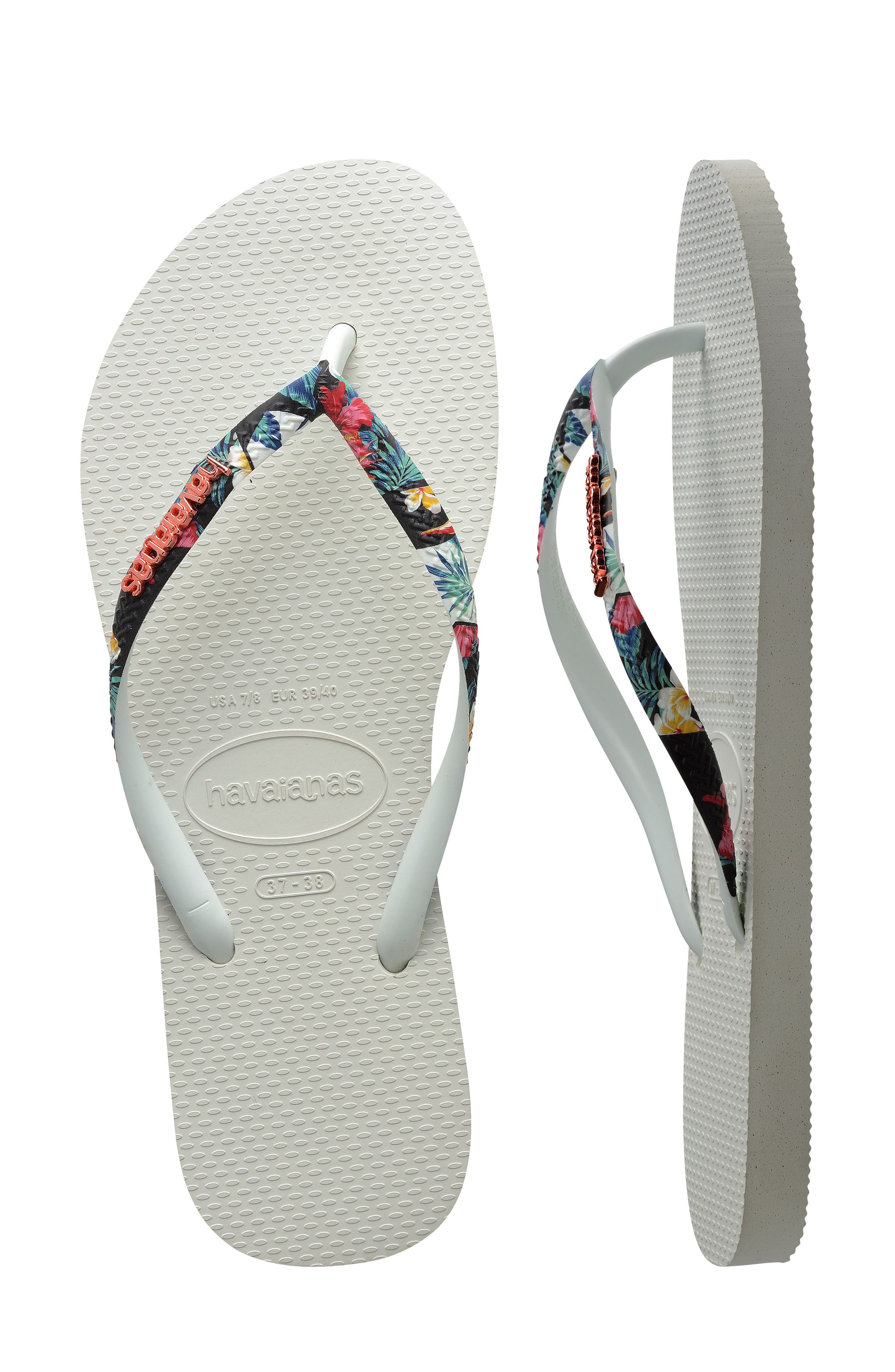 Slim Tropical Strap Flip Flop, Alternate, color, WHITE