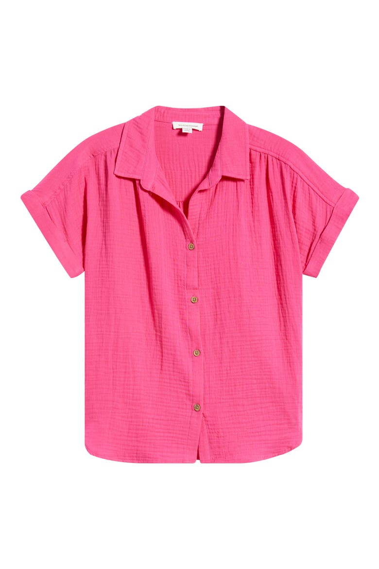 Devin Gauze Shirt, Alternate, color, HOT PINK