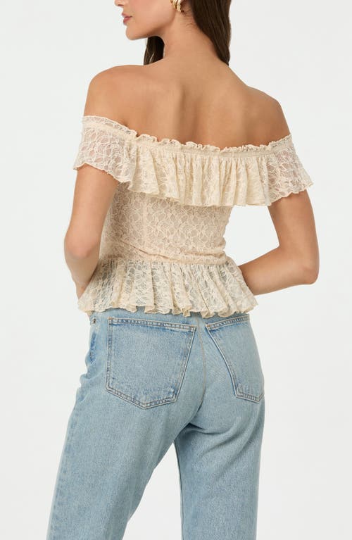 Astr The Label Off The Shoulder Lace Peplum Top