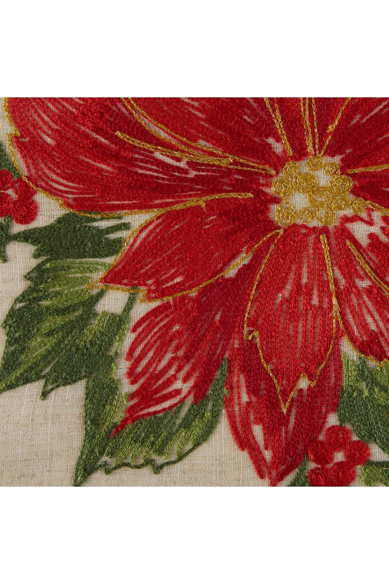 Poinsettia Holly Embroidered Table Runner, Alternate, color, Poinsettia Holly
