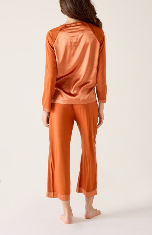 Voyageur By Mersea Satin Sailor Modal Pajama Set In Neutral