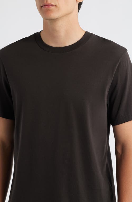 Frame Short Sleeve Light Cotton Tee In Brown