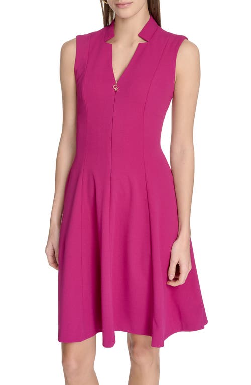 Calvin Klein Zip Front A-line Dress In Pink