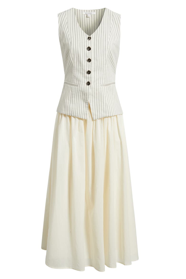 Stripe Vest Top Twofer Dress, Alternate, color, CREAM BLACK