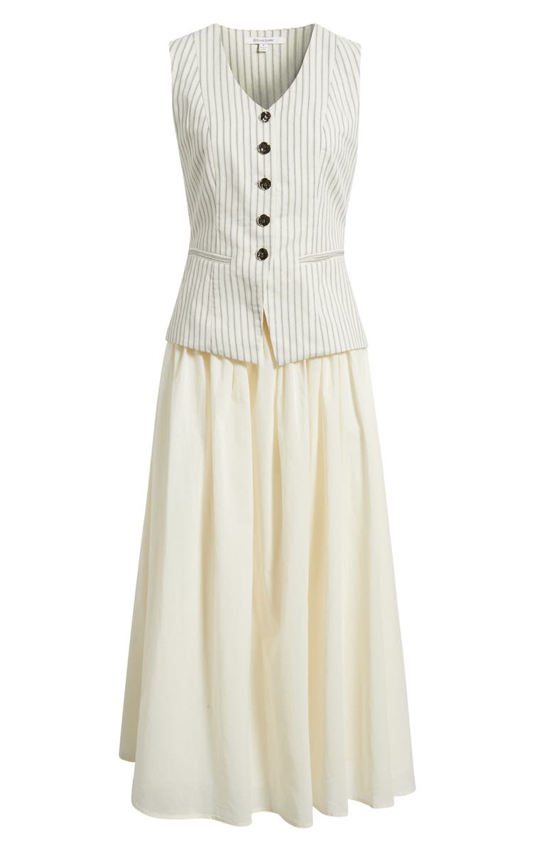 ZOE AND CLAIRE Stripe Vest Top Twofer Dress, Alternate, color, Cream Black