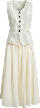 ZOE AND CLAIRE Stripe Vest Top Twofer Dress