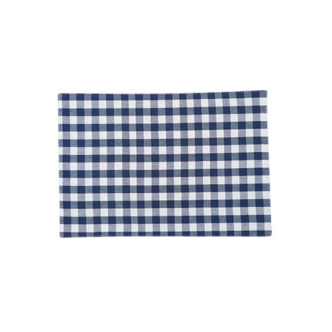 Ashford Indigo Gingham Checkered 100% Cotton Set of 6 Placemats 13" x 19"