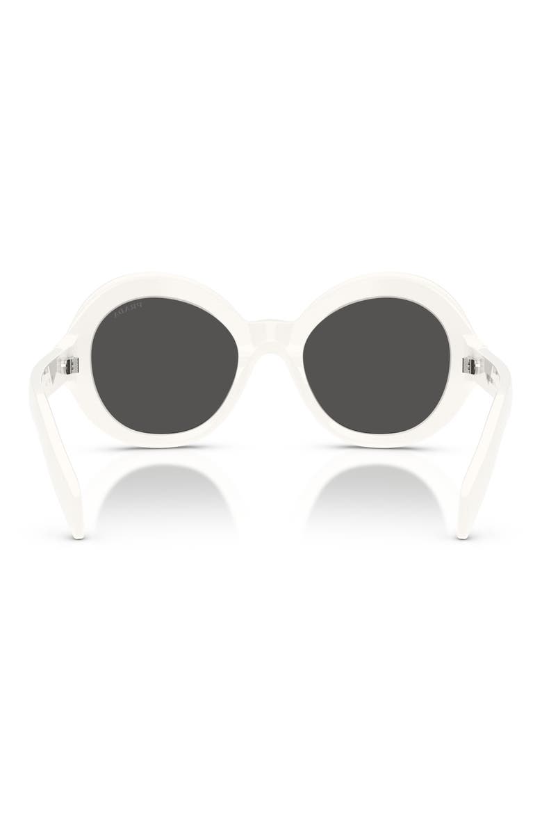 53mm Round Sunglasses, Alternate, color, TALC / DARK GREY