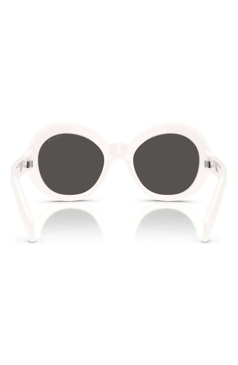 Prada 53mm Round Sunglasses, Alternate, color, Talc / Dark Grey