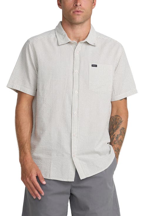 That'll Do Seersucker Short Sleeve Button-Up Shirt