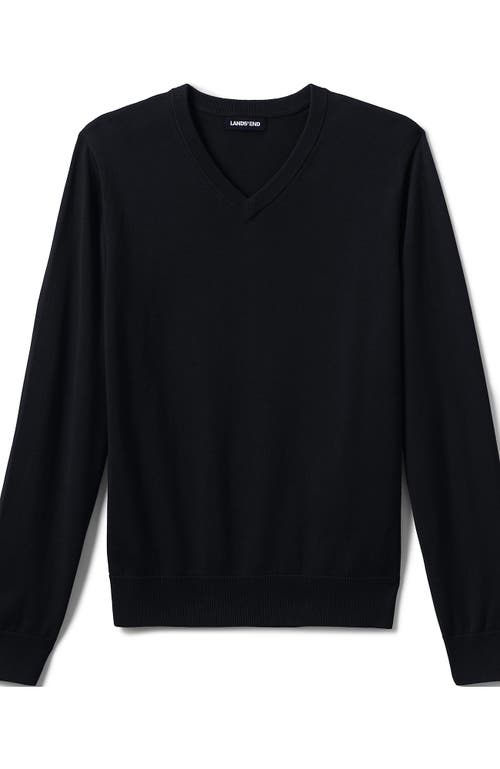 LANDS' END LANDS' END SCHOOL UNIFORM COTTON MODAL FINE GAUGE V-NECK SWEATER