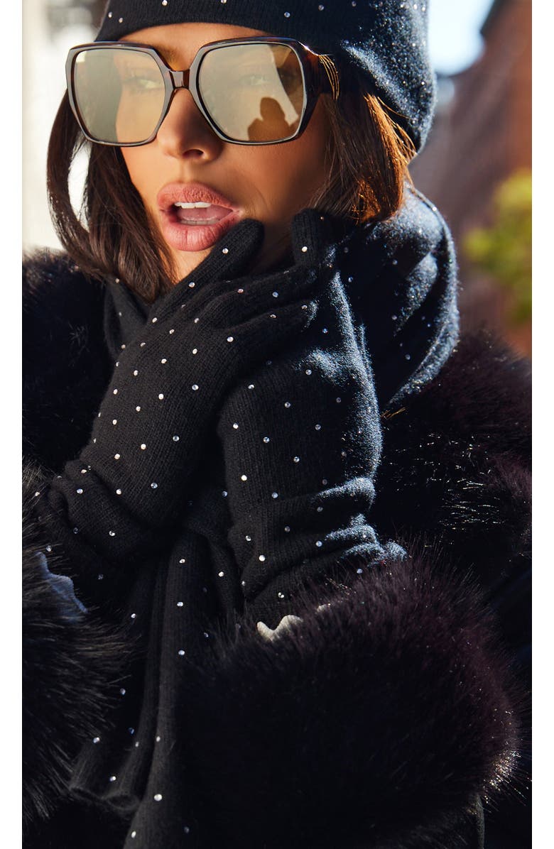 Generation Love Coco Crystal Gloves, Alternate, color, Black