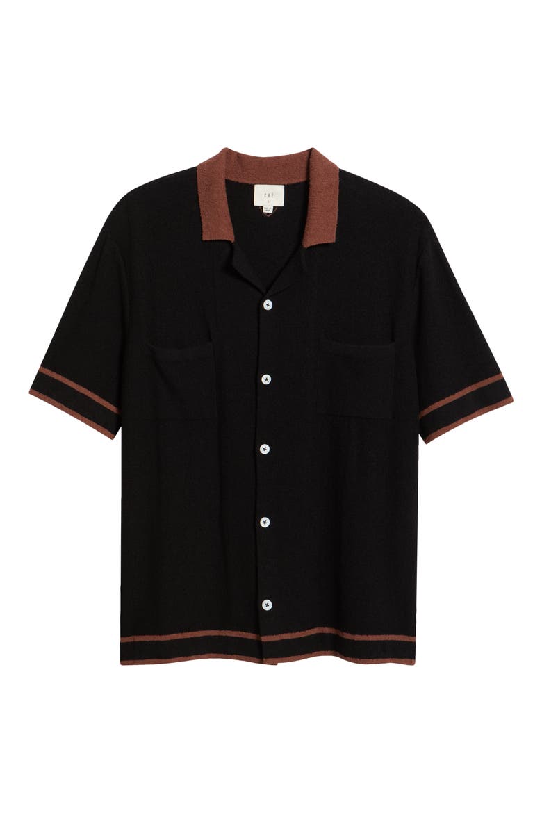 Armando Cotton Blend Knit Shirt, Alternate, color, BLACK-01