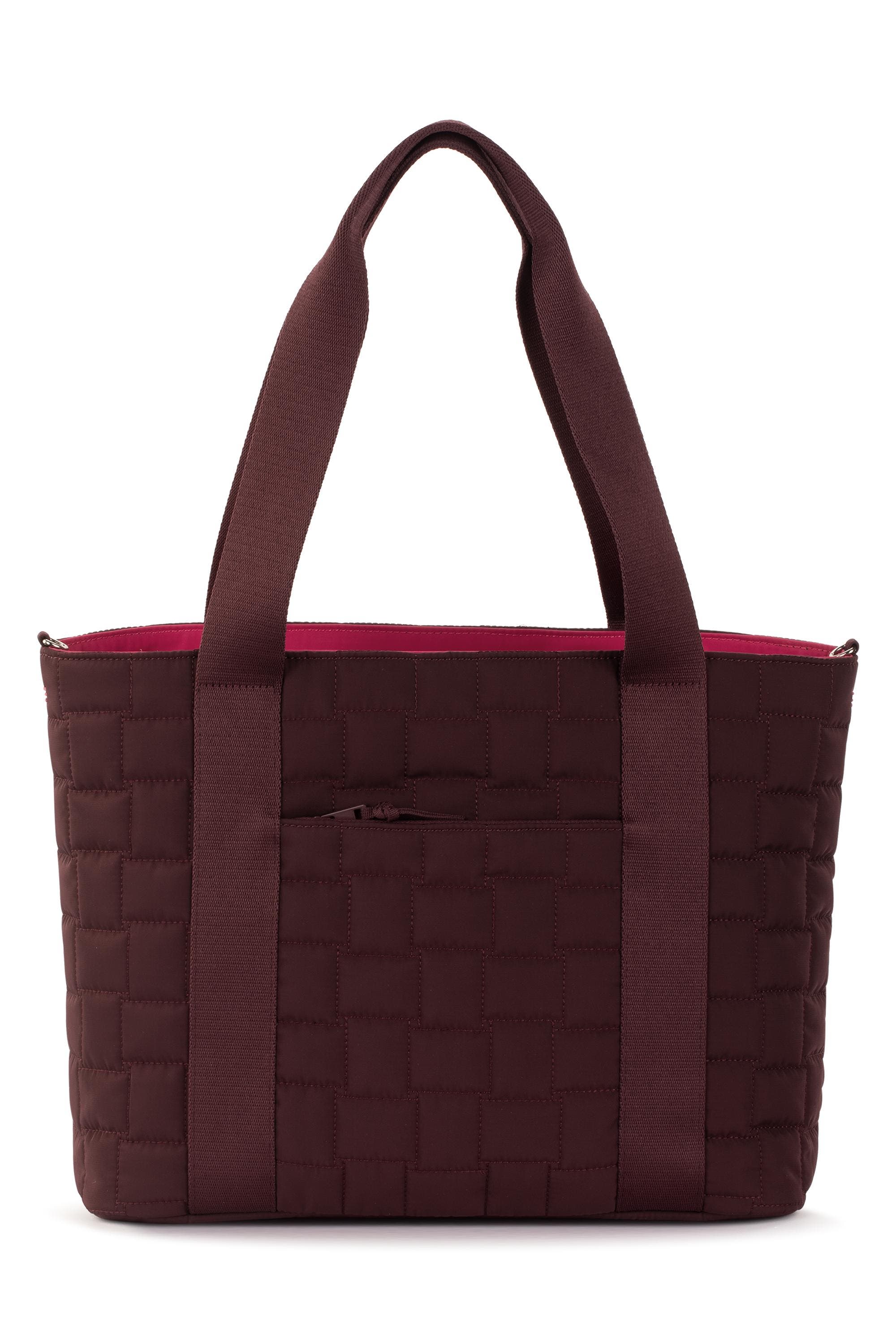 Sakroots Arlo Large Tote Bag - Quilted in Black Cherry Woven Quilted 
