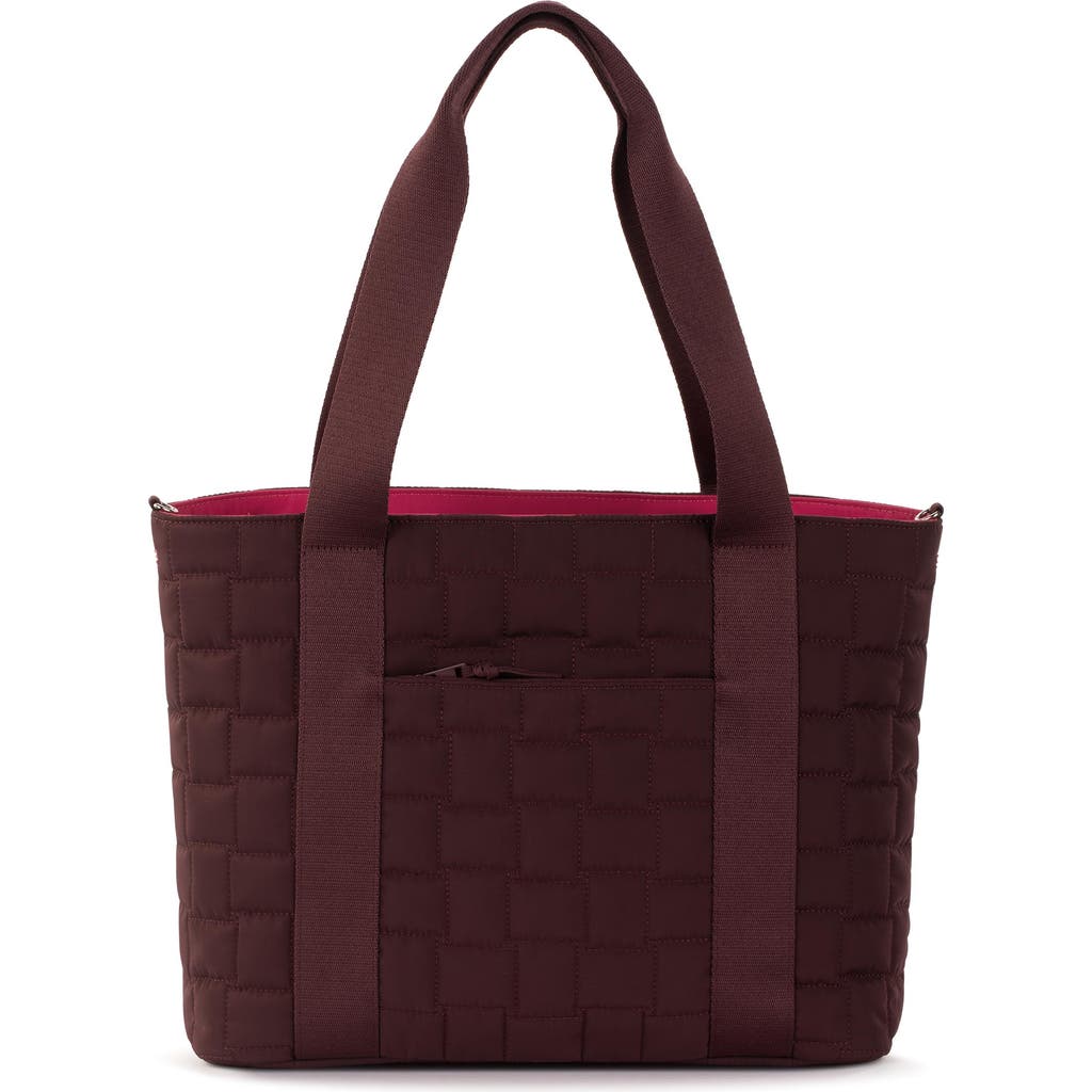 Sakroots Arlo Large Tote Bag - Quilted in Black Cherry Woven Quilted  product