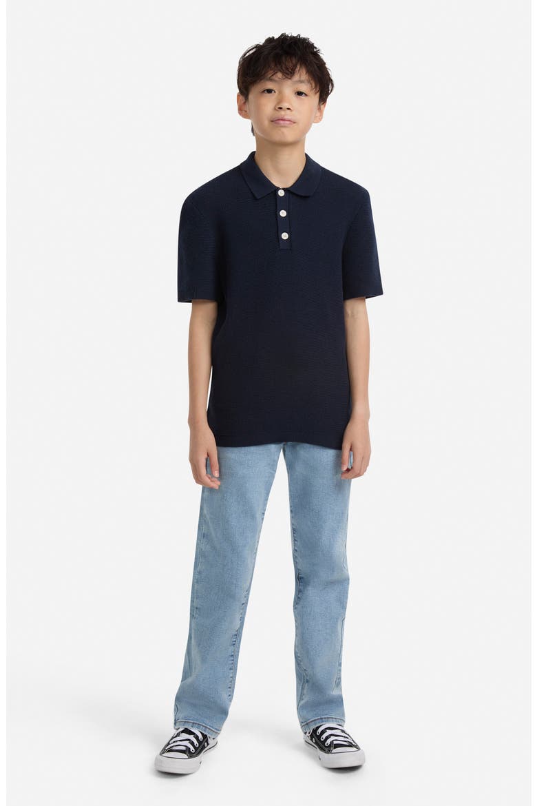 Kids' Traditional Swolo Polo Sweater, Alternate, color, NAVY BLAZER