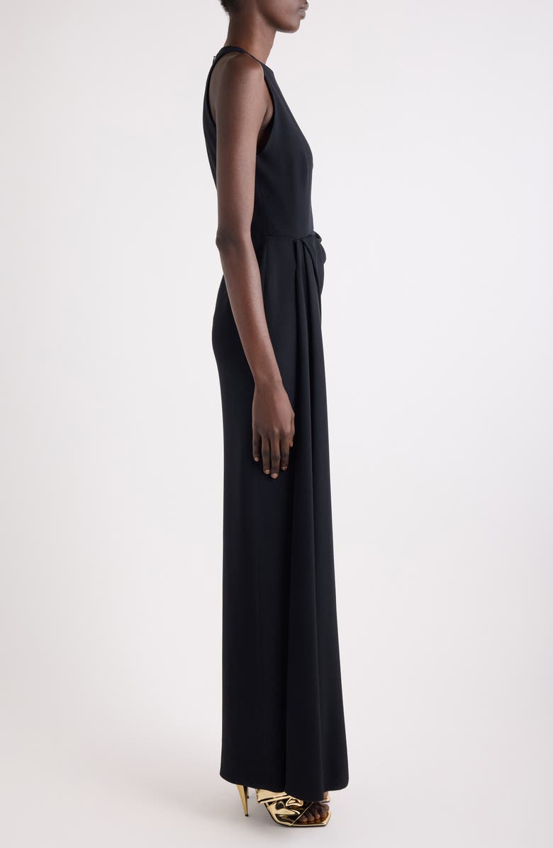Givenchy Drape Front Sleeveless Stretch Crepe Gown, Alternate, color, Black