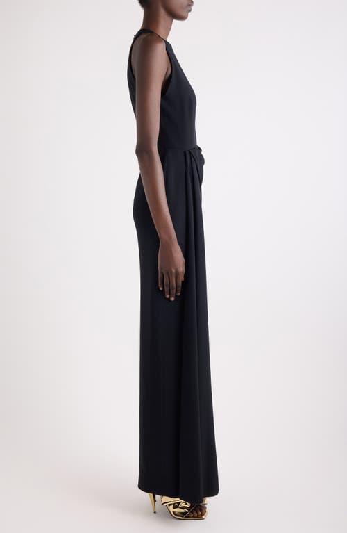Givenchy Drape Front Sleeveless Stretch Crepe Gown In Black
