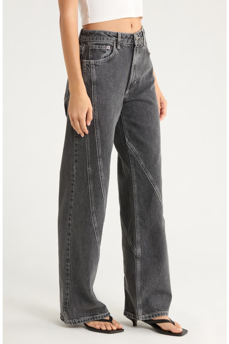 Getty High Waist Twist Seam Wide Leg Jeans, Alternate, color, WASHED CHARCOAL