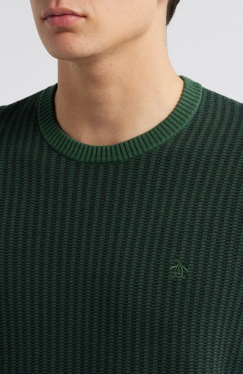 Original Penguin Jacquard Stripe Cotton Crewneck Sweater, Alternate, color, 