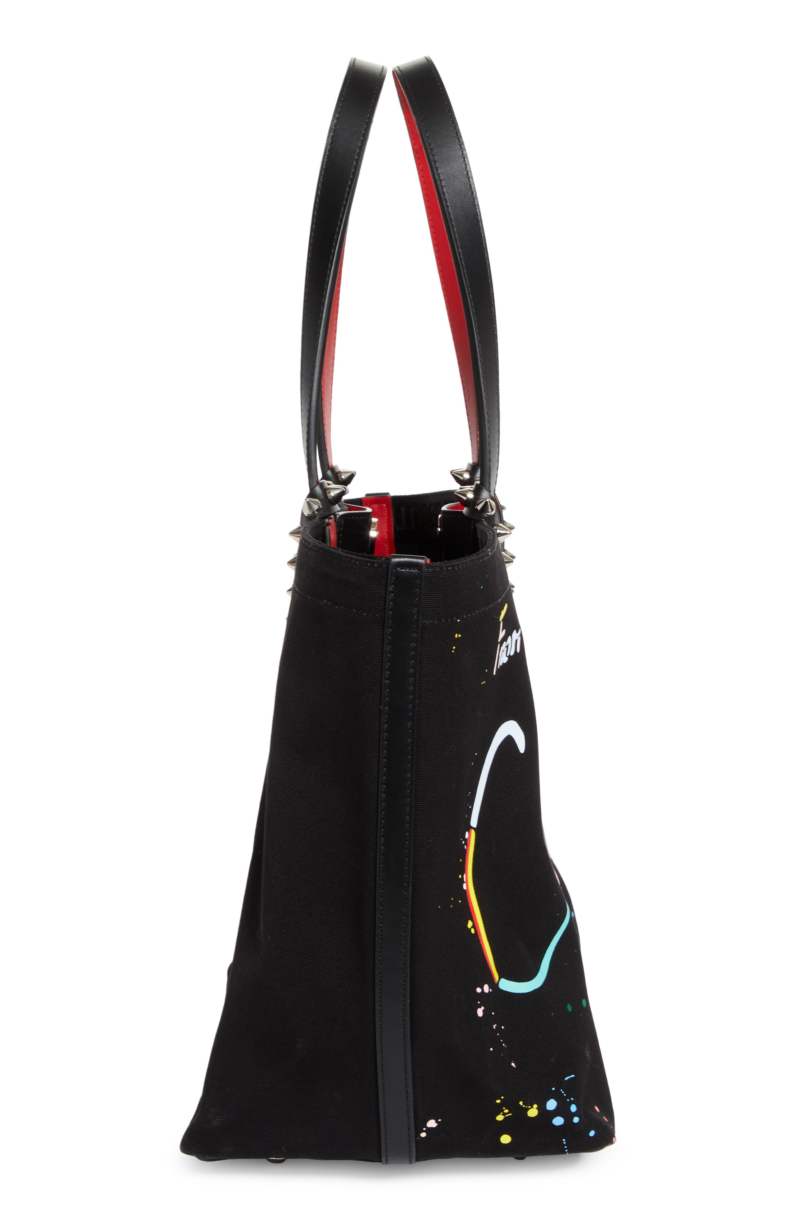 Christian Louboutin Small Cabata Canvas Tote, Alternate, color, Black