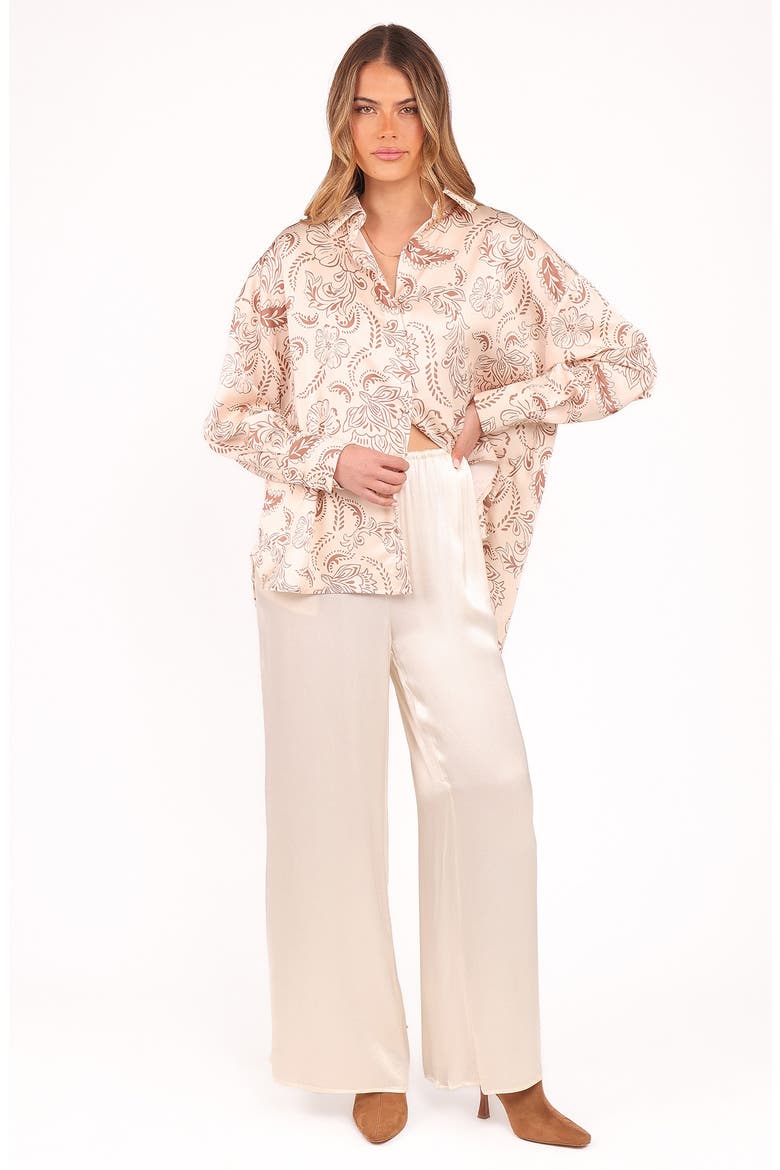 Valia Satin Wide Leg Pants, Alternate, color, CREAM
