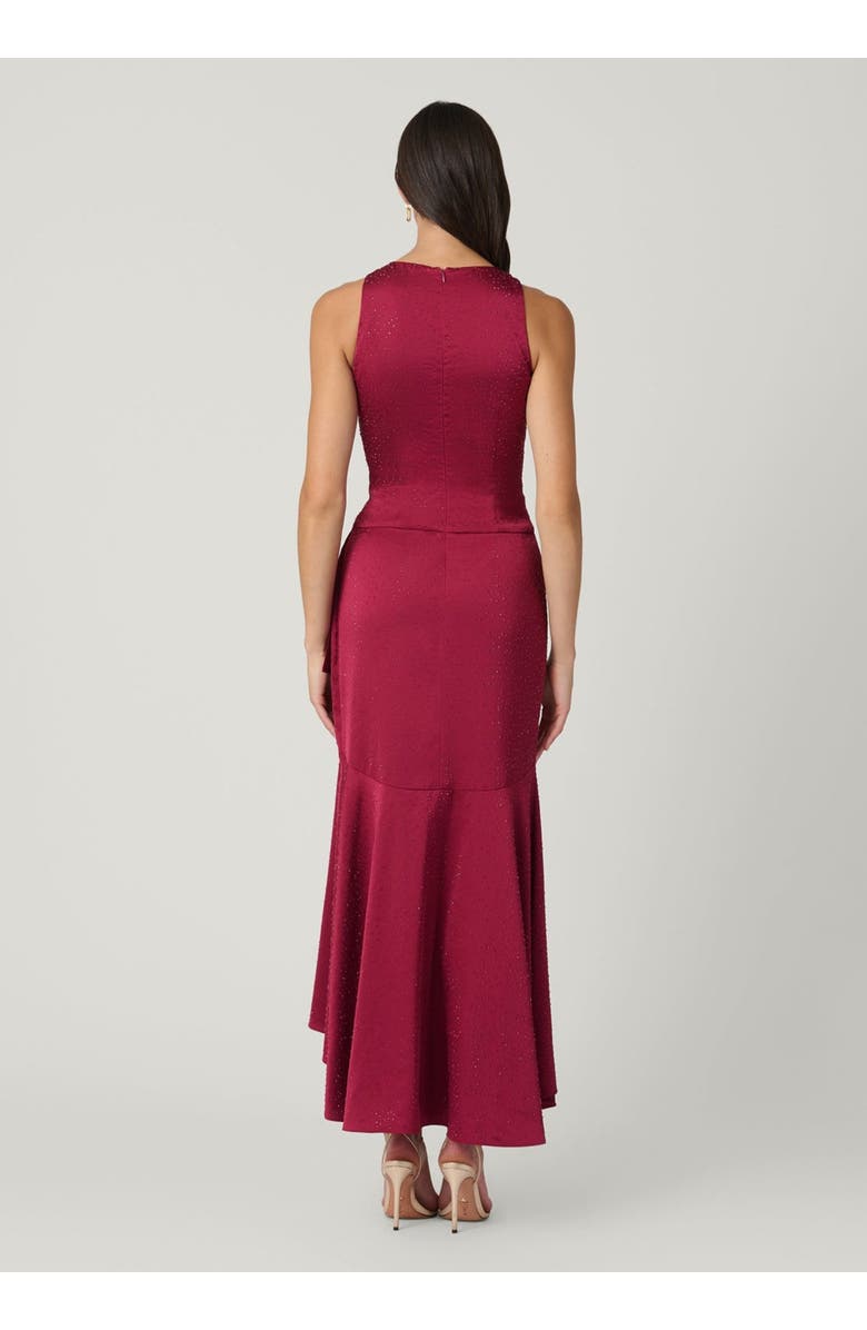 Shoshanna Midnight Midnight Verena Crystal Stretch Satin Dress, Alternate, color, 