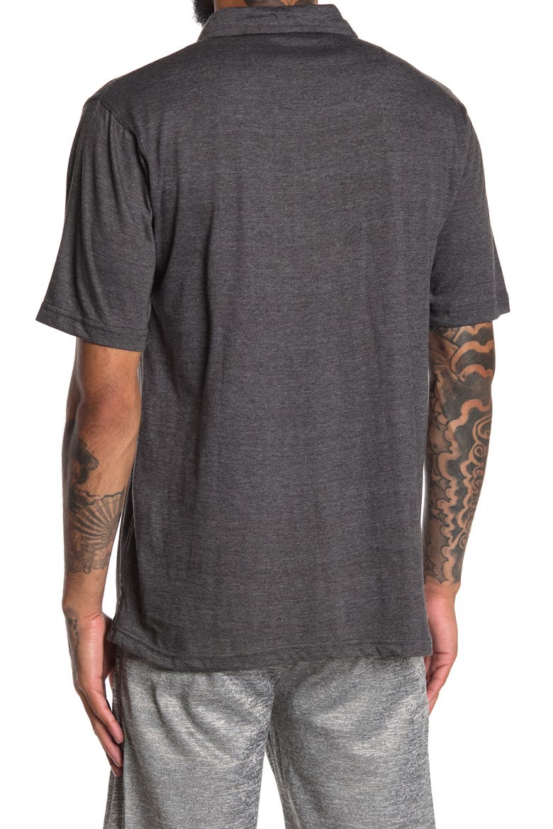 Short Sleeve Polo Shirt, Alternate, color, HEATHER CHARCOAL