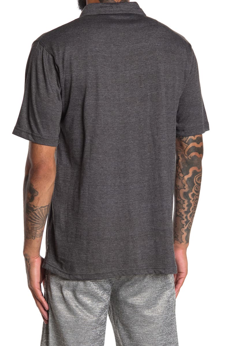 BURNSIDE Short Sleeve Polo Shirt, Alternate, color, Heather Charcoal