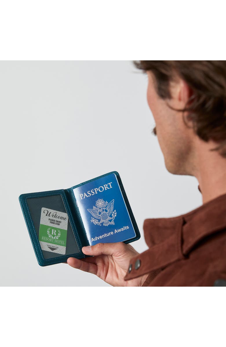 Members Only Passport Holder, Bifold Wallet with Secure Card Slots, Alternate, color, Blue