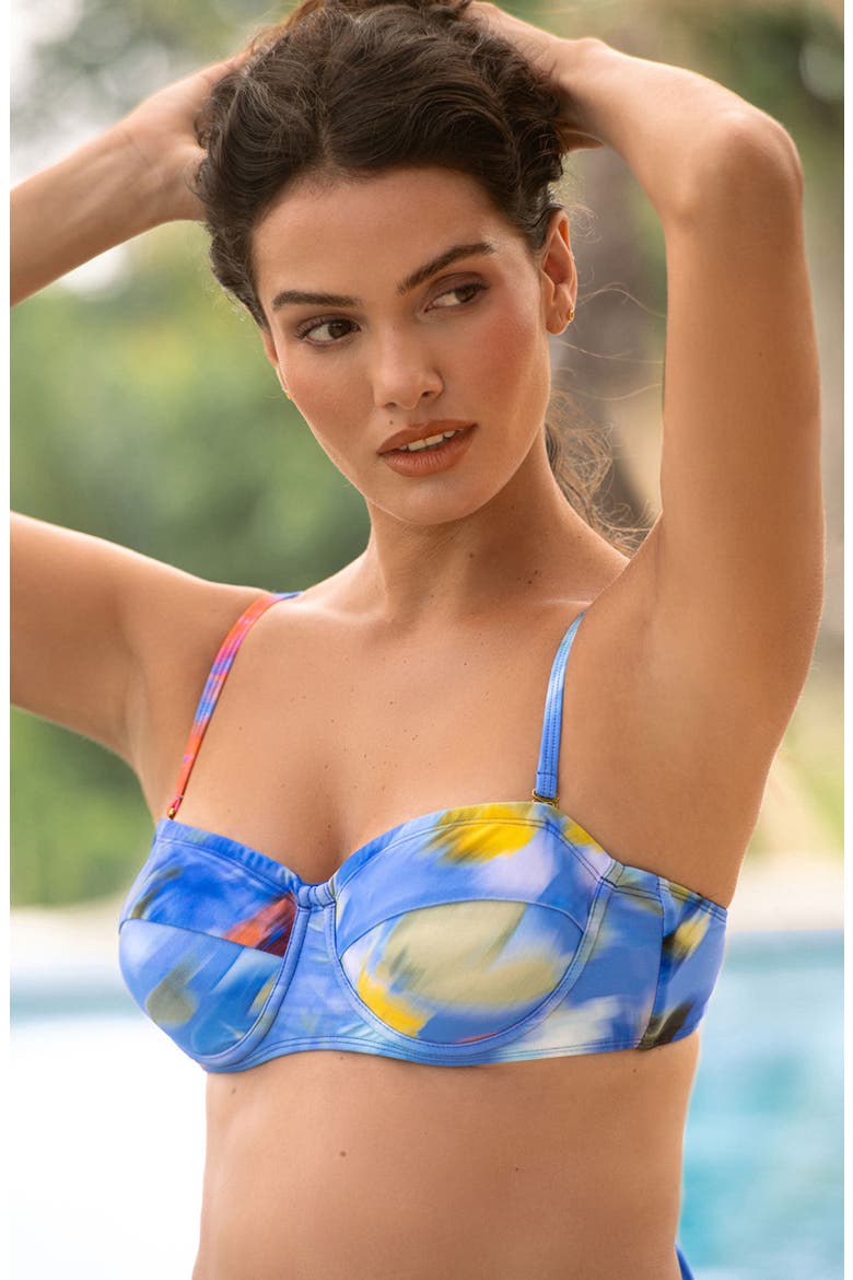 Nellie Underwire Balconette Bikini Top, Alternate, color, Larkspur Bay