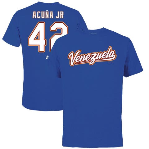 Men's LEGENDS Ronald Acuña Jr. Royal Venezuela Baseball 2023 World Baseball Classic Name & Number T-Shirt